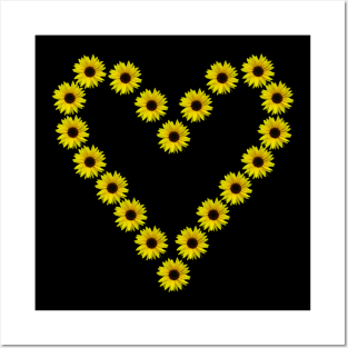 sunflower heart, sunflower, sunflowers, flowers, Posters and Art